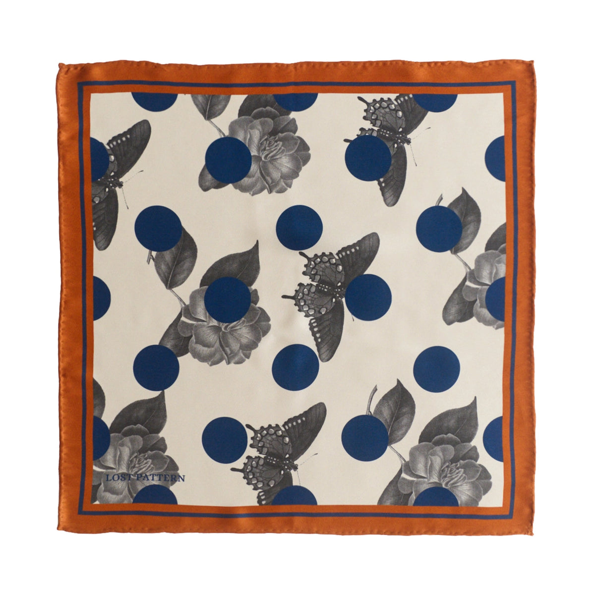 "Noir Floral" Silk Scarf