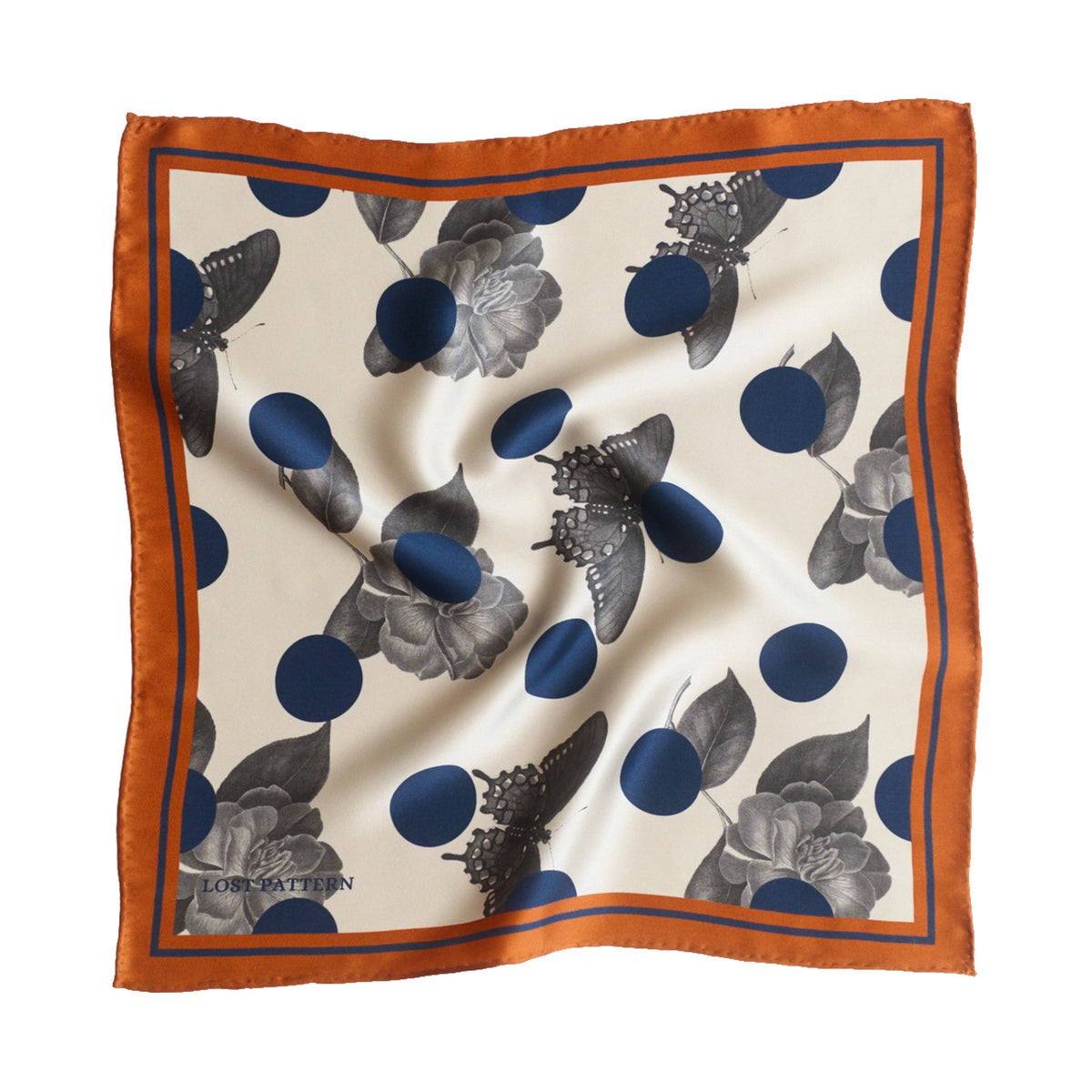 "Noir Floral" Silk Scarf