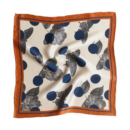 "Noir Floral" Silk Scarf
