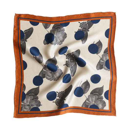 "Noir Floral" Silk Scarf