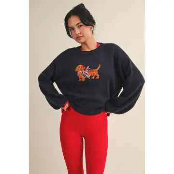 Dachshund Embroidered Sweater