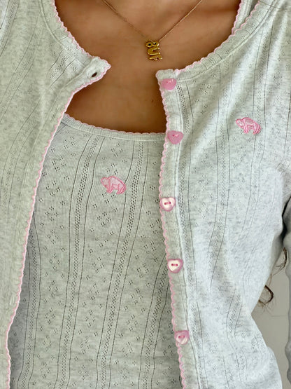 Pointelle Tank in Sprinkle