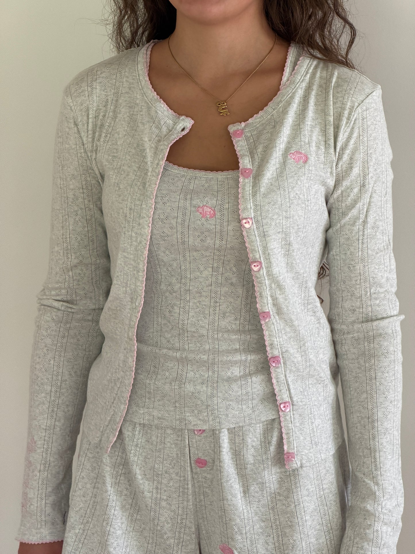 Pointelle Cardigan in Sprinkle