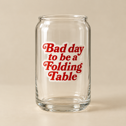 Folding Table 16oz Glass