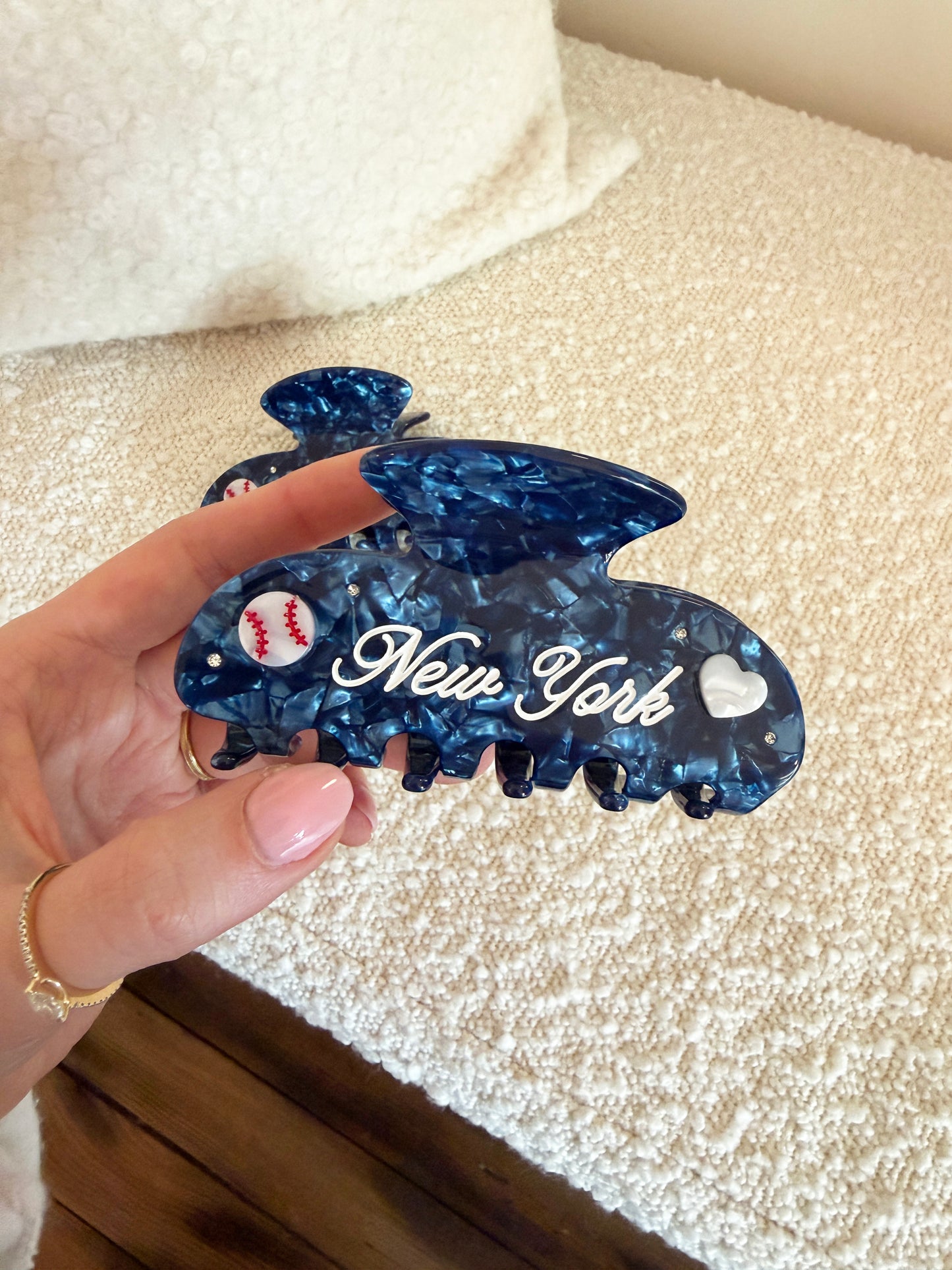 New York Baseball Ice Cream Hair Clip