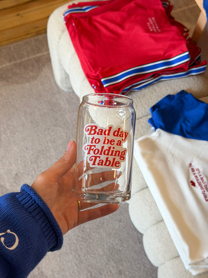 Folding Table 16oz Glass