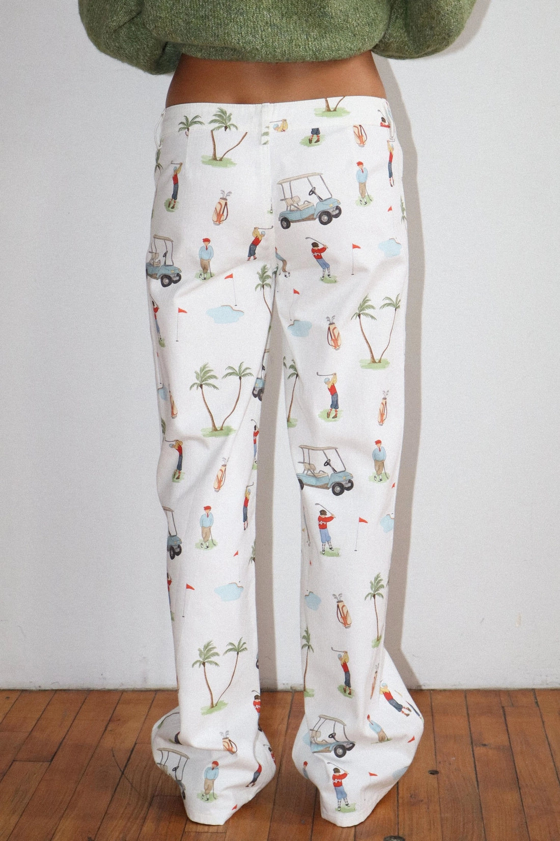 Golf Print Wide Leg Pants